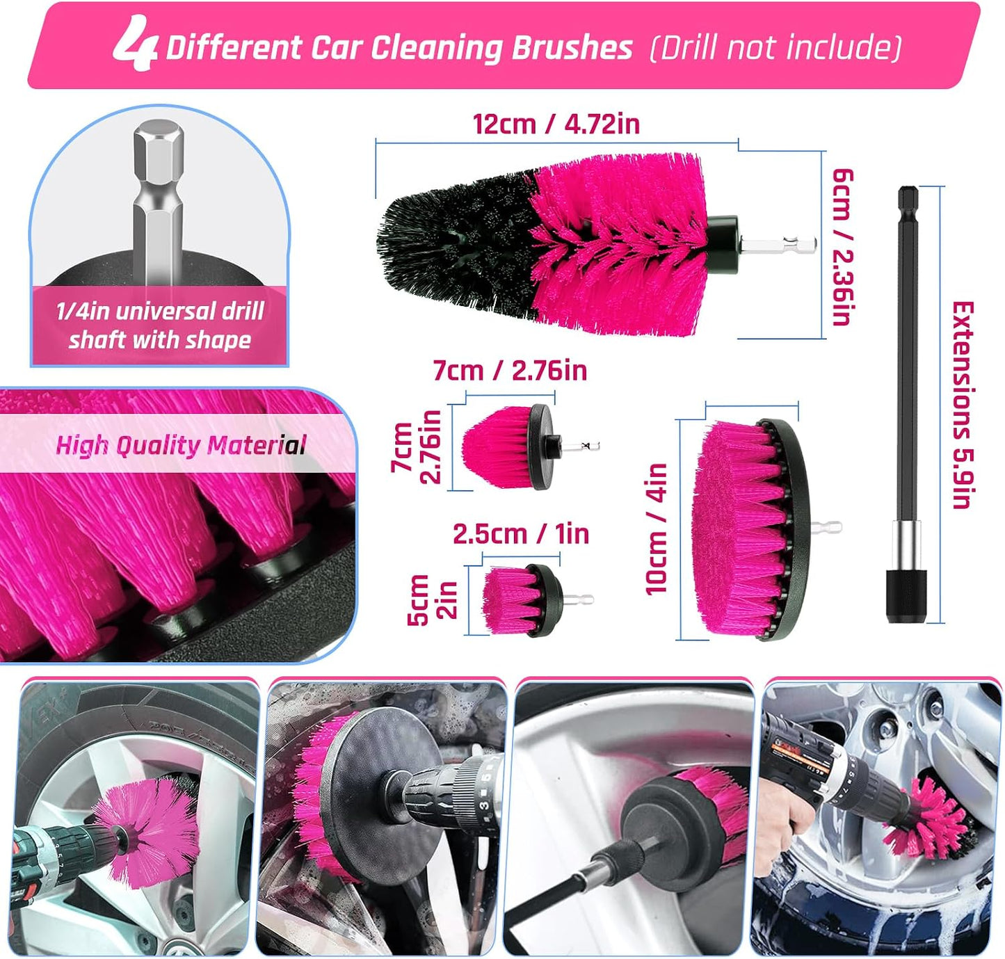 55PCS Pink Car Detailing Kit Interior Cleaner with High Power Handheld Vacuum, Car Wash kit with Detailing Brush Set,Car Interior Detailing Kit,Car Accessories for Cars,Gifts for Women