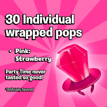 Ring Pop Individually Wrapped Pink Candy, Strawberry 30 Count Lollipop Bulk Pack – Lollipop Suckers for Kids, Fun Candy Bulk for Gender Reveal, Bachelorette Party Favors, Kids Party Favors