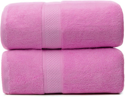 Fluffy Cotton Bath Towels Set800G,2-Piece Set, Thickened and Enlarged(31.5x63 inches),Super Absorbent,Soft,Suitable for Hotel, Bathroom, Swimming Pool, SPA,Gift(Rose Pink)
