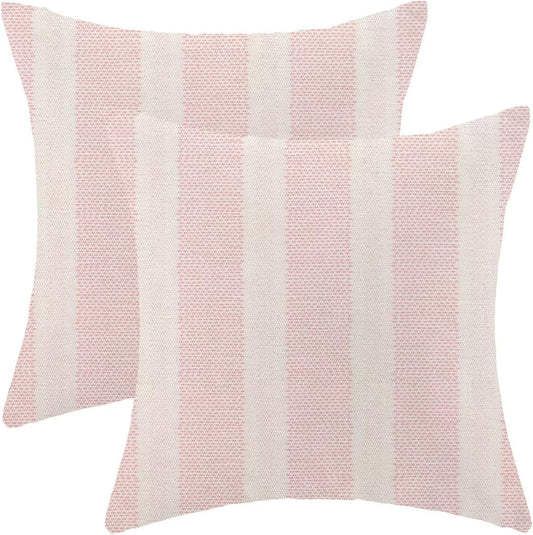 Polka Dot Pillow Covers 18x18 Inch Set of 2, Pink Stripe Outdoor Decorative Boho Modern Throw Pillows Abstract Art Couch Cushion Case for Chair Sofa Bedroom Living Room Decor