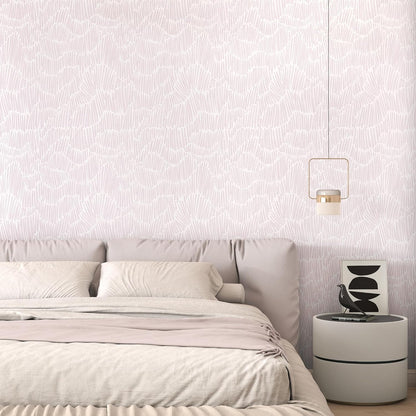 Theper Pink Striped Wallpaper Peel and Stick Wallpaper Boho 17.3"×78.8" Simple Modern Removable Self Adhesive Wall Paper for Bedroom Cabinets Waterproof White and Pink Contact Paper Vinyl Roll