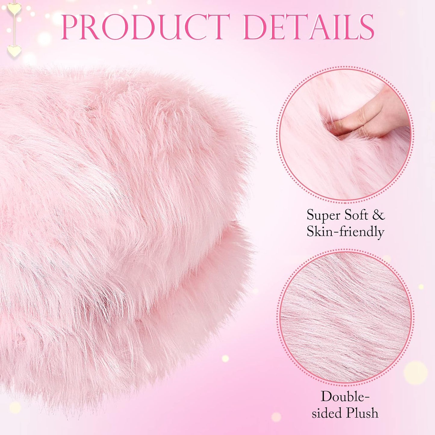 Maitys 2 Pcs Heart Shaped Pillows 12 x 16 Inch Faux Fur Throw Fluffy Cute Soft Throw Pillows Decorative with Insert for Anniversary Bedroom Living Room Sofa Couch (Pink)