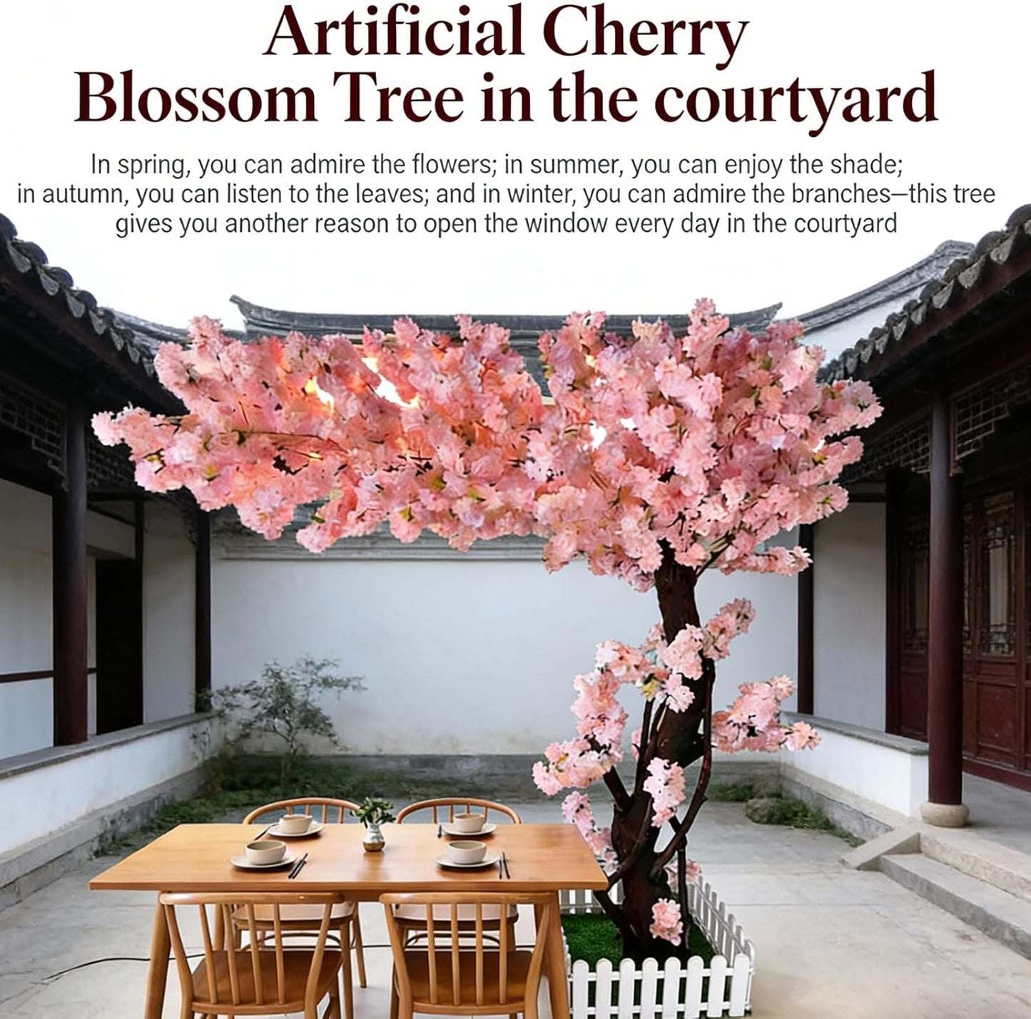 Large Artificial Cherry Blossom Trees 8.2ft,Pink Cherry Blossom Tree Artificial,Tall Faux Sakura Tree for Indoor Outdoor Wedding Garden Party Commercial Decoration Home Decor