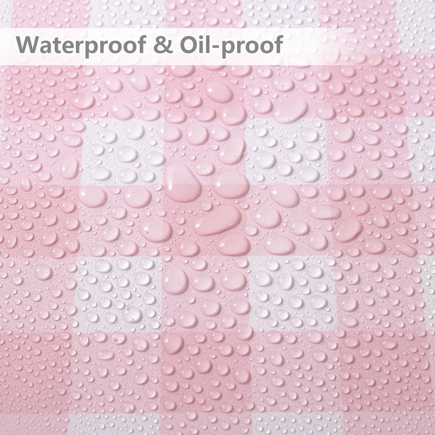 Plaid Peel and Stick Wallpaper – Pink Boho Checkered Contact Paper, Removable Vinyl Self-Adhesive Plaid Wallpaper for Bedroom, Nursery Room, Study Room, Living Room, 17.7"x78.7"