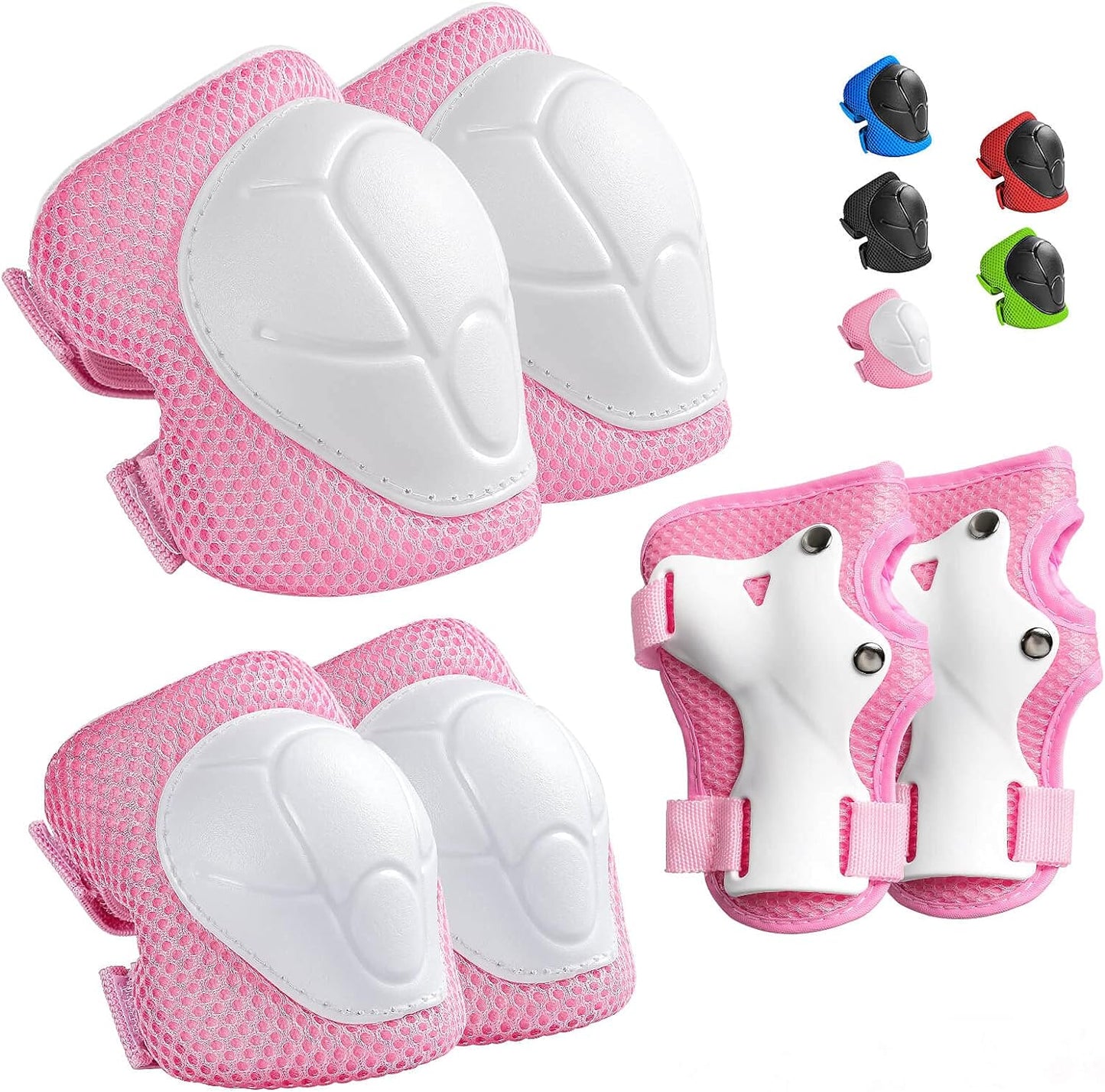 Wemfg Kids Protective Gear Set Knee Pads for Kids 3-14 Years Toddler Knee and Elbow Pads with Wrist Guards 3 in 1 for Skating Cycling Bike Rollerblading Scooter