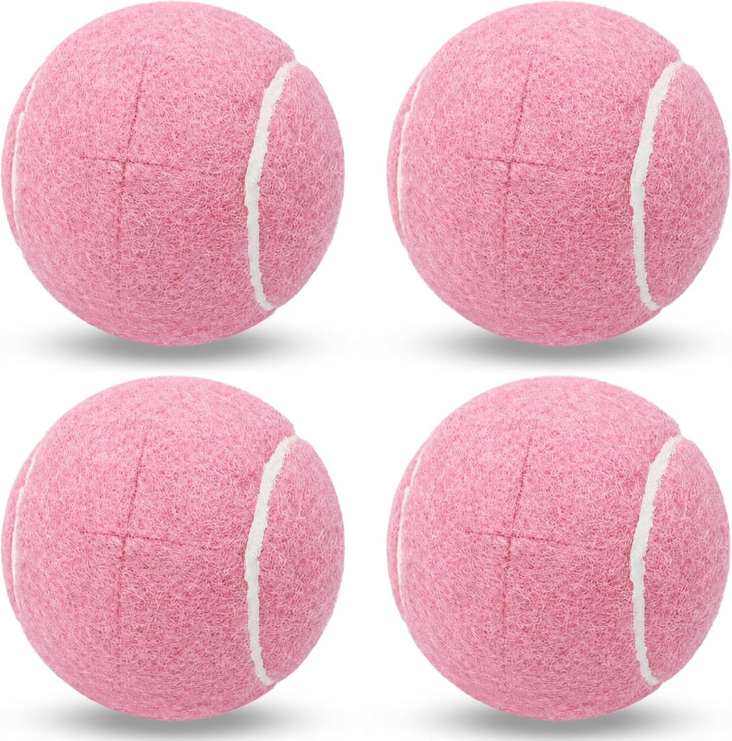 4 Pack Walker Tennis Balls – Pre-Cut Tennis Balls for Walker or Furniture Legs, Long Lasting Ski Glides & Pads, Easy Installation, Floor Protectors (Light Pink)