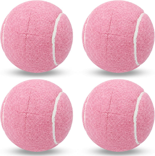 4 Pack Walker Tennis Balls – Pre-Cut Tennis Balls for Walker or Furniture Legs, Long Lasting Ski Glides & Pads, Easy Installation, Floor Protectors (Light Pink)