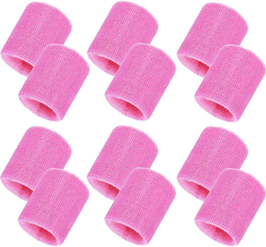 Bememo 12 Pcs Wristbands Sweatband for Women Men, Neon 80s Sport Wrist Bands for Baseball Basketball Football Tennis Soccer Team Gymnastics Spirit Absorbent Sweatbands