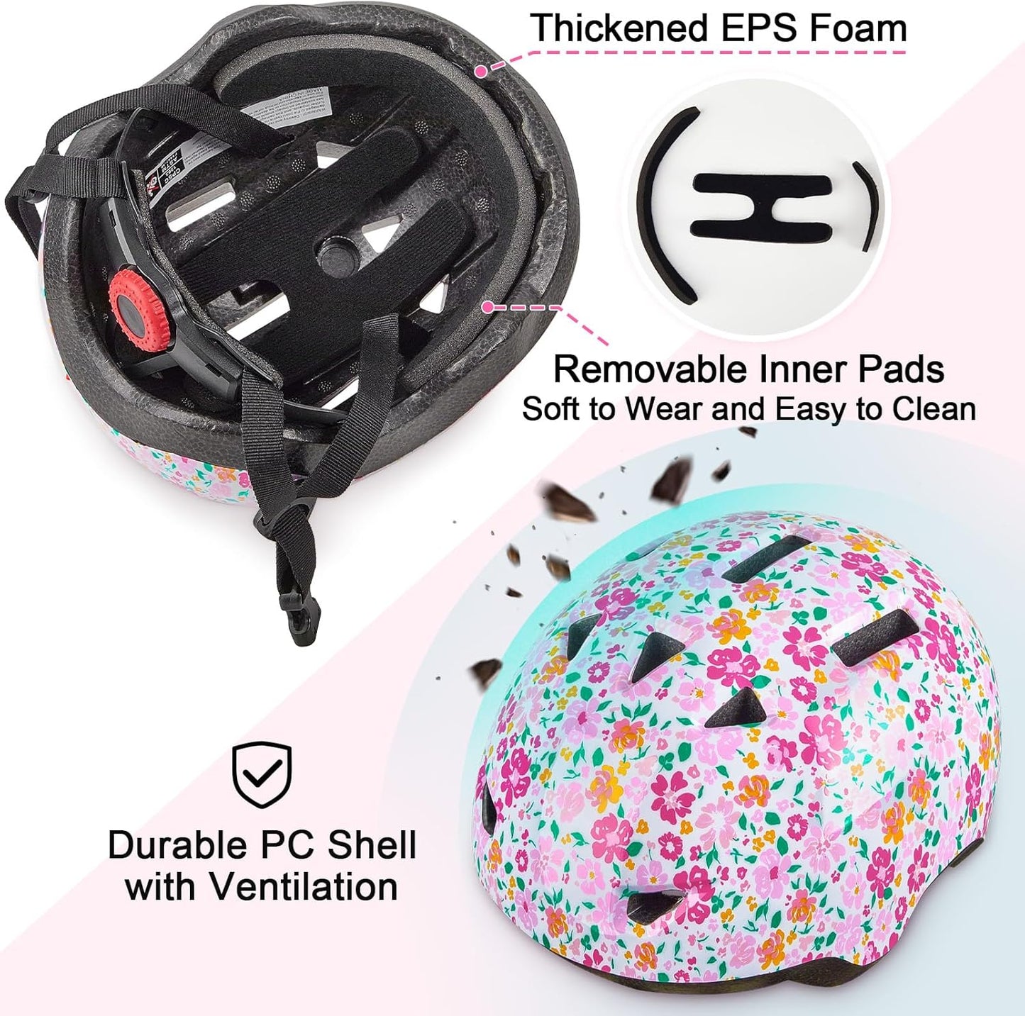 Toddler Helmet, Baby Infant Kids Bike Helmet for Kids Age 1-3/2-4/3-5/5-8 Adjustable Toddler Bike Helmets for Boys Girls for Scooter Skateboard Cycling