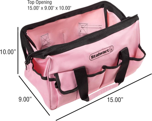 Stalwart - 75-HT4095 Tool Kit - 123 Pink Heat-Treatedpiece with Carrying Bag - Essential Steel Hand Tool & Repair Set For Apartments, Dorm, Homeowners