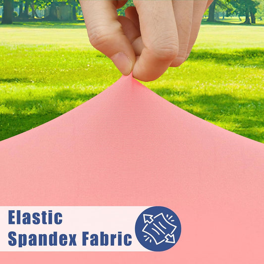 Moosfor Round Spandex Tablecloth, Elastic Fitted Waterproof Tablecloths for 45"-56" Tables, Stretch Washable Picnic Table Cover for Camping, Dining, Indoor and Outdoor,Coral Red