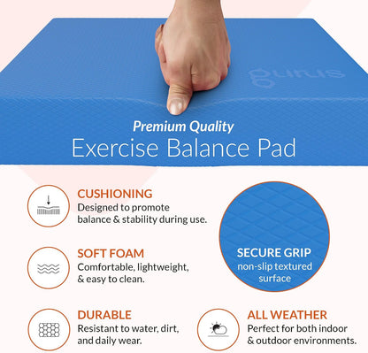 Gurus Balance Pad – High-Density Foam Balance Pad Physical Therapy for Stability & Strength, Exercise Foam Pad for Balancing, Non-Slip Lightweight Trainer for Home Gym & Rehab (Pink)