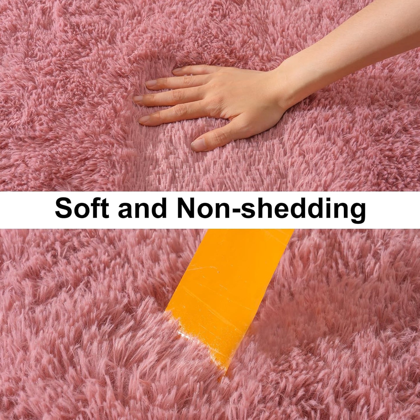 Soft Runner Rugs for Bedroom Hallways, 2x4 Blush Pink Fluffy Shag Throw Area Rug Non Slip for Bedside Dorm, Long Shaggy Furry Carpet for Nursery Living Room