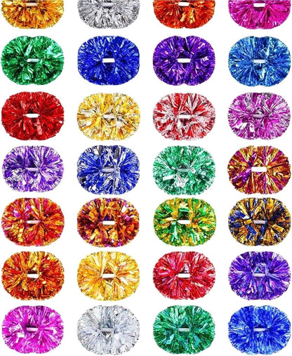 Shining Cheer Pom Poms 4pcs 6 Inch PET Handle Cheerleading Pompoms Performance Competition Durable Handheld Flower Pom Poms