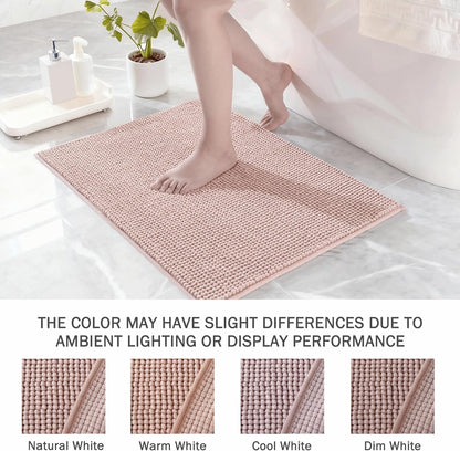 Exclusivo Mezcla Bathroom Rugs Mat 20x30, Extra Soft Absorbent Chenille Bath Rugs Mat, Quick Dry, Machine Washable Bath Mats for Bathroom Floor, Shower, Home Decor, Pink