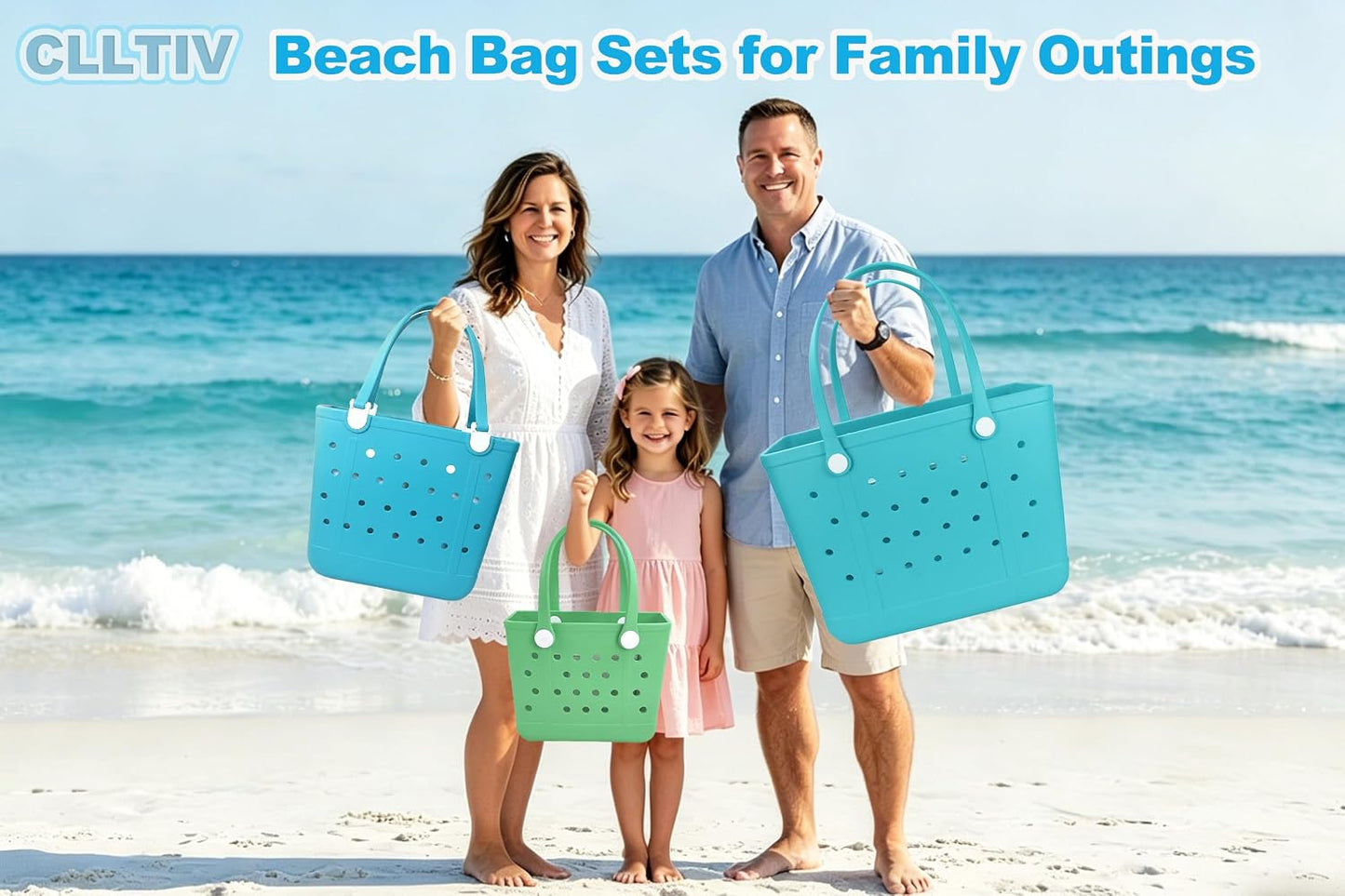 Rubber Beach Bag, Waterproof Travel Bags Washable Open Tote Bags for Beach（Small&Medium&Large& XL Beach Tote）