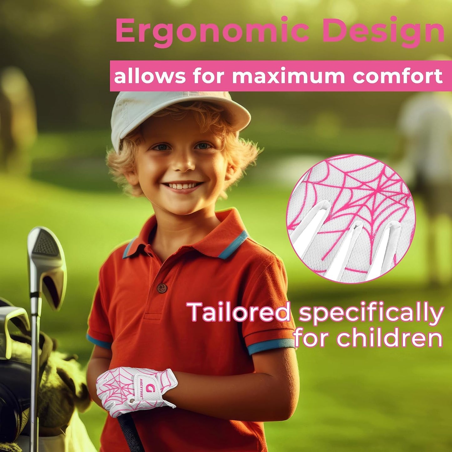 AIGEVTURE Golf Gloves Kids Junior Toddlers Left Hand Children's Premium Youth Golf Gloves Boys Girls