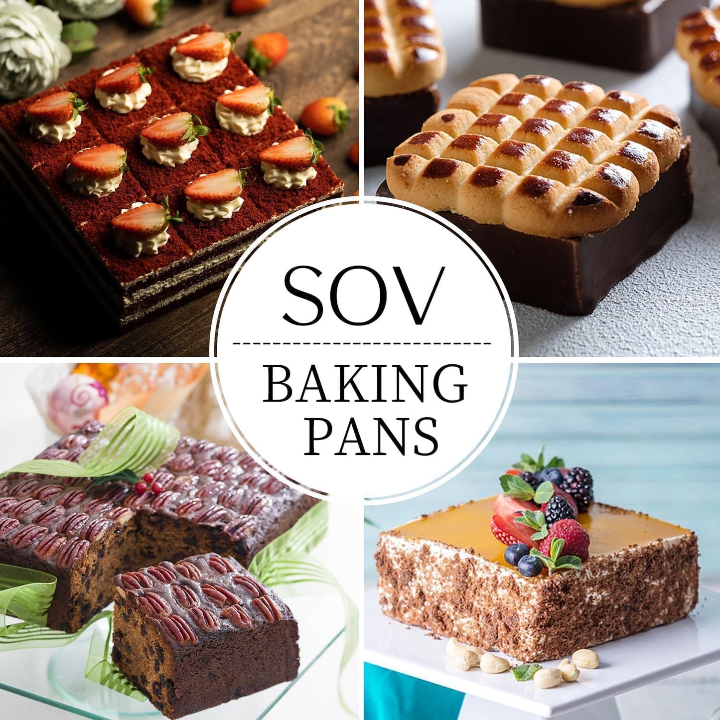 SOV Silicone Square Cake Pan - 10 inch silicone baking pans, Non-Stick, Heat Resistant baking molds are perfect for Cakes, Brownies, Cheesecakes, Pie, Bread (pink)
