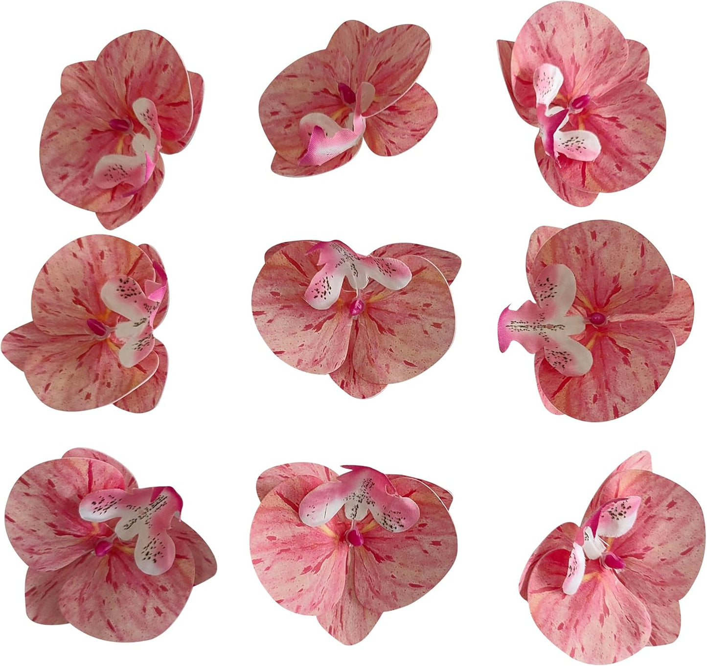 Fake Pink Orchids Artificial Flowers Heads, 3.5''Fake Orchid Heads for Wedding Floral Bouquet Decor DIY Craft Making Bridal Shower Photography Props (80, Pink)