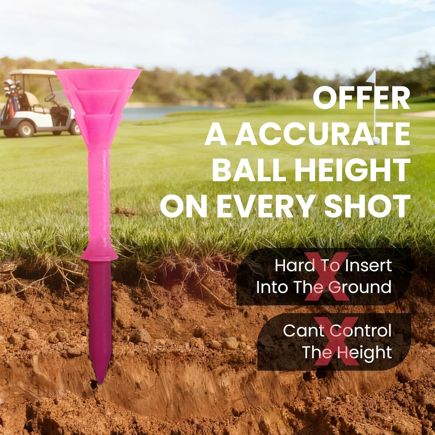 Golf Tees Plastic Tee 3 1/4 Inch 20 40 Pack Unbreakable Tee, Durable Stable Golf Tee Colors Available for Golfer Practice