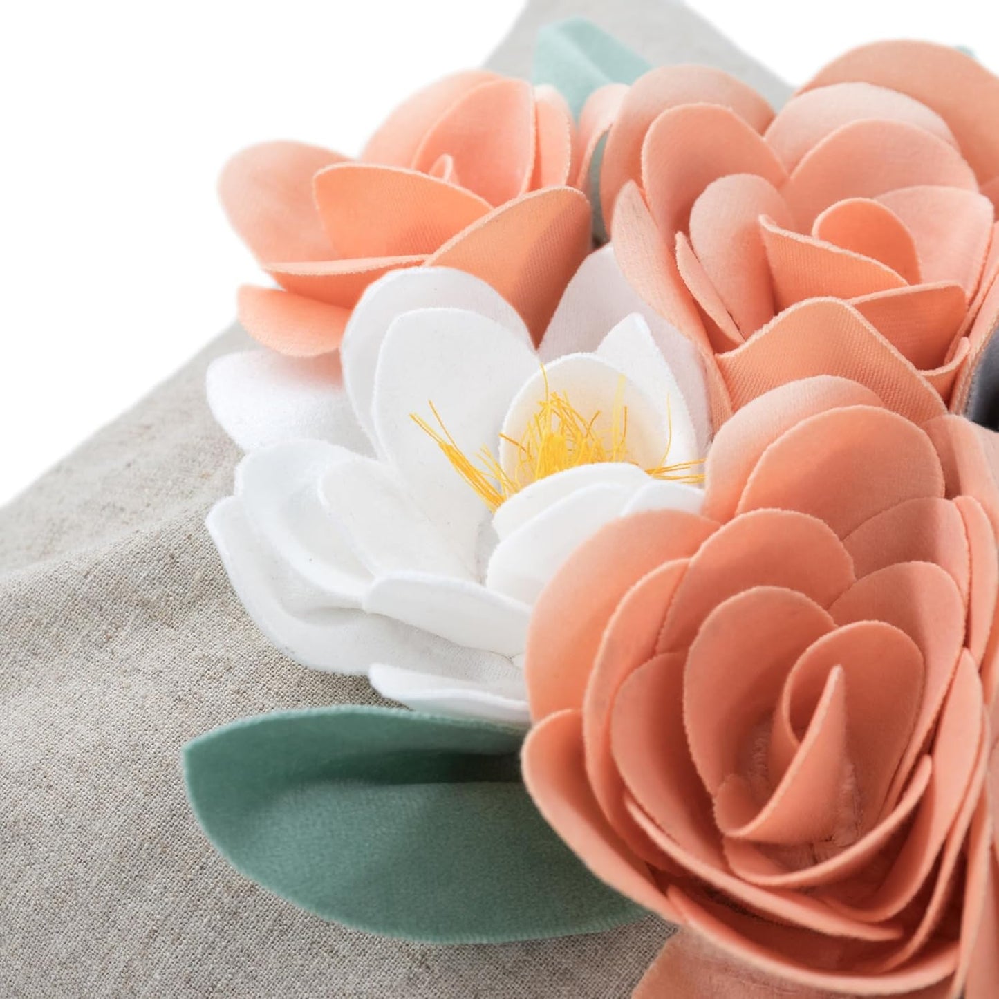 OiseauVoler Decorative 3D Flower Throw Pillow Cover Pillowcase Cushion Cover Case for Home Couch Sofa Bed Living Room Decor 12x20 Inch Peach Pink