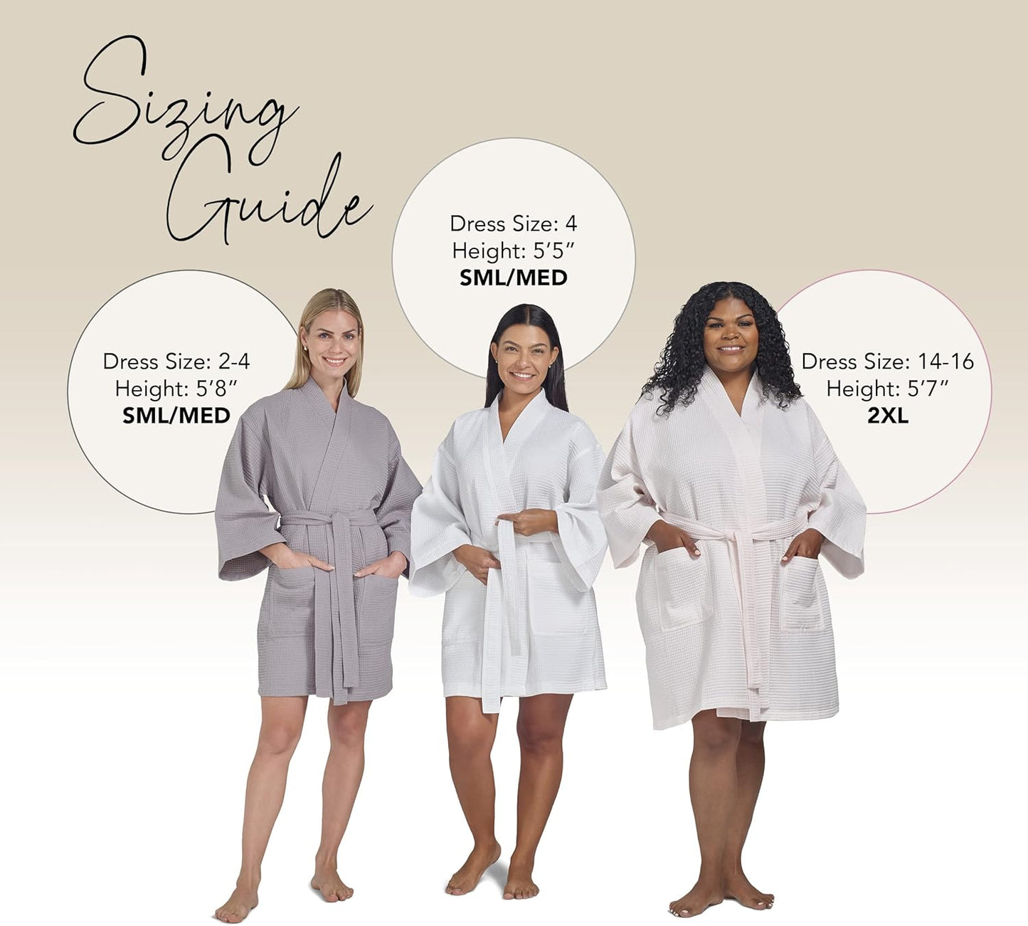 Boca Terry Womens Waffle Robes - Knee Length Robe - Lightweight Waffle Kimono Bathrobe