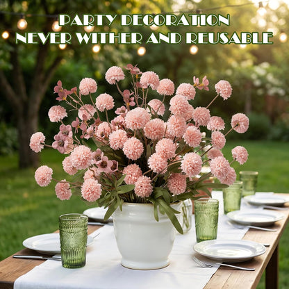 8PCS Pink Fake Flowers Artificial Chrysanthemum Faux Mums Matching 2PCS Rose Red Daisy Faux Flowers for Vase Fall Long Stems Flower Silk Flower for Home Decor Wedding Decor (20.5In,No Vase)