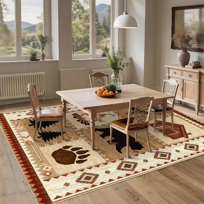 Area Rug 5x7 Boho Modern Minimalist Geometric Abstract Rug Pink Mid Century Modern Rug for Living Room Machine Washable Non-Slip Printed Low Pile Indoor Carpet for Bedroom Dining Room Office Pink