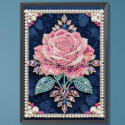 LAKEQUILL Pink Roses Special Shaped 5D DIY Partial Drill Pearl Dots Gem Art Kits 11.81x15.74inch Pearl Paintings Gem Art for Adults Beginners Home Decor (Pink Roses)