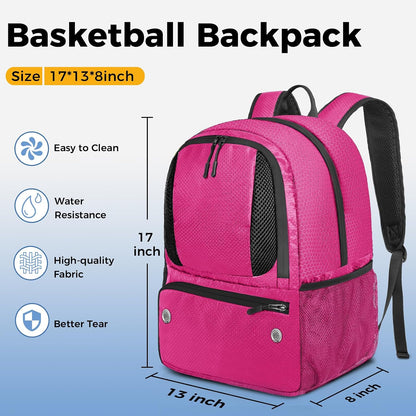 YOREPEK Basketball Backpack, Lightweight Basketball Bag with Ball Holder & Shoes Compartment, Sports Backpack Training Equipment Fit Soccer Volleyball Football