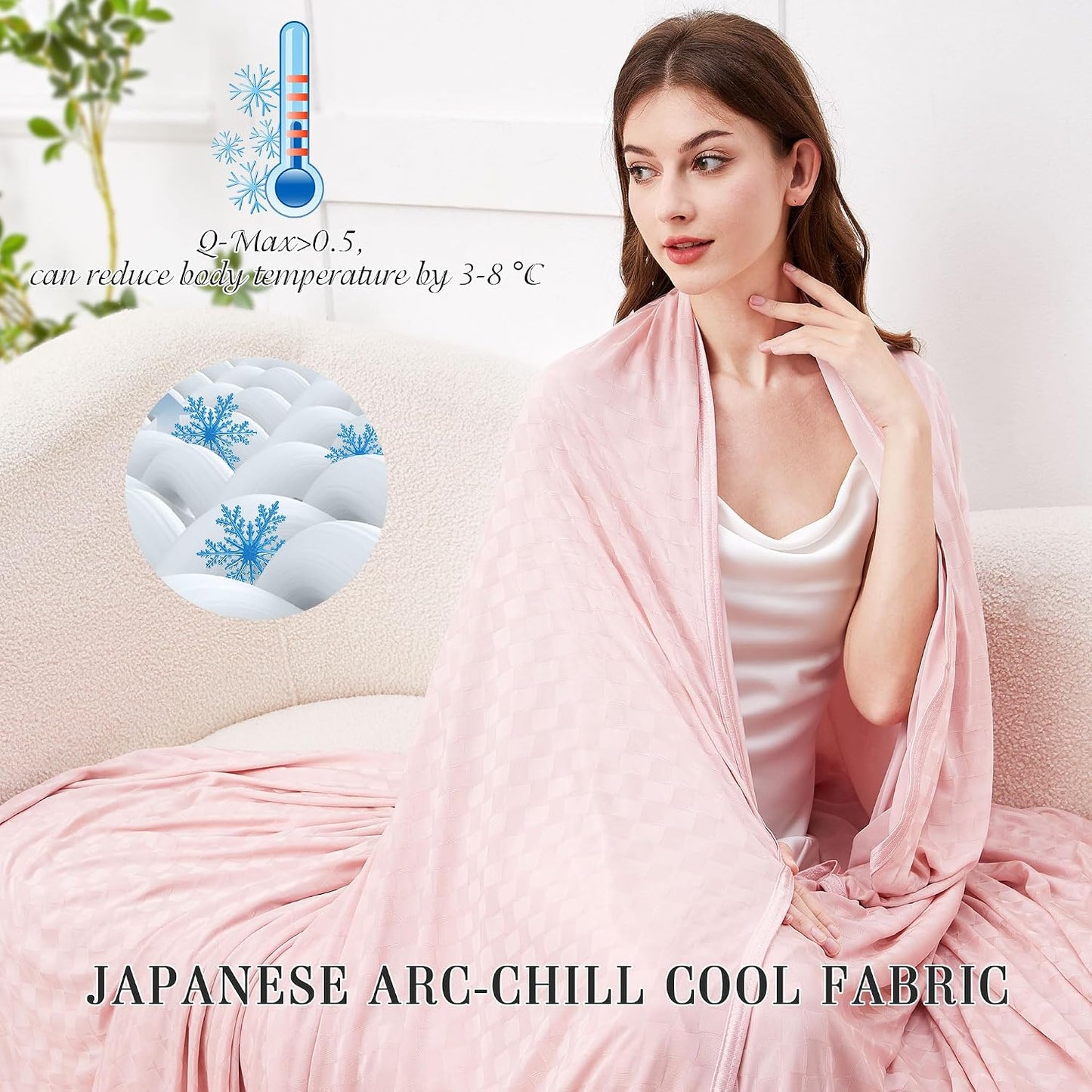 AmyHomie Cooling Blanket,Summer Blankets with Double Sided Cold Effect, Arc-Chill Q-Max>0.5 Cool Fiber, Breathable Lightweight Blankets for Hot Sleepers Night Sweats