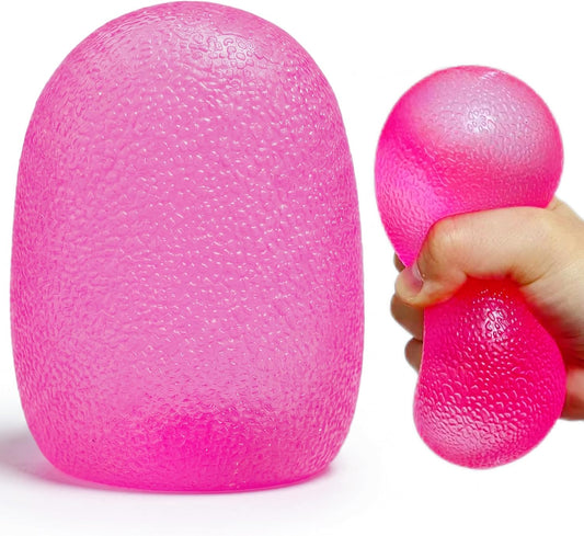 Giant Pink Squishy Stress Sugar Ball Sensory Toys, Squeeze Sugar Stress Balls for Kids and Toddlers, Colorful Sensory Squishy Toys, Party Favors for Boys, Girls & Party Guests, Birthday Gifts