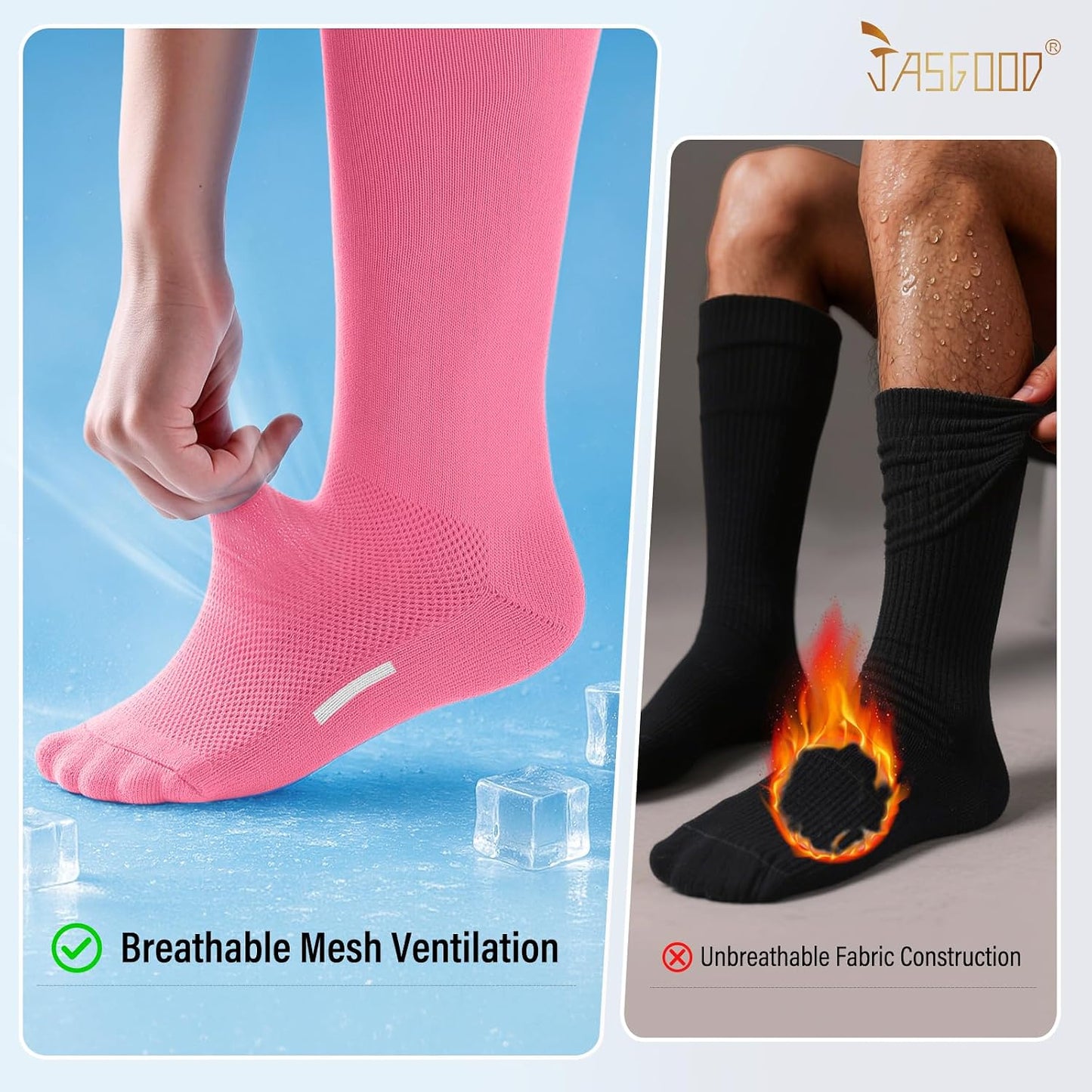 JASGOOD Baseball Softball Socks and Belt Combo Set 3 for Youth Adult Soccer Football Socks