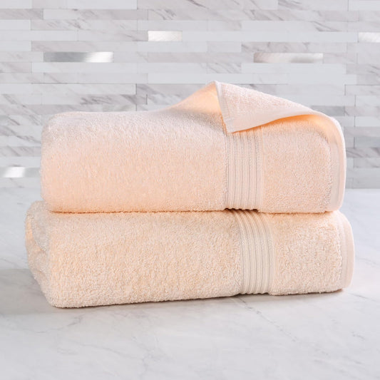 Superior Heritage Egyptian Cotton Bath Sheet Set, Heavyweight Towels for Bathroom, Guest Bath, Luxury Home Decor, Plush Absorbent Essentials, Oversized Large Body Towel, Includes 2 Bath Sheets, Peach