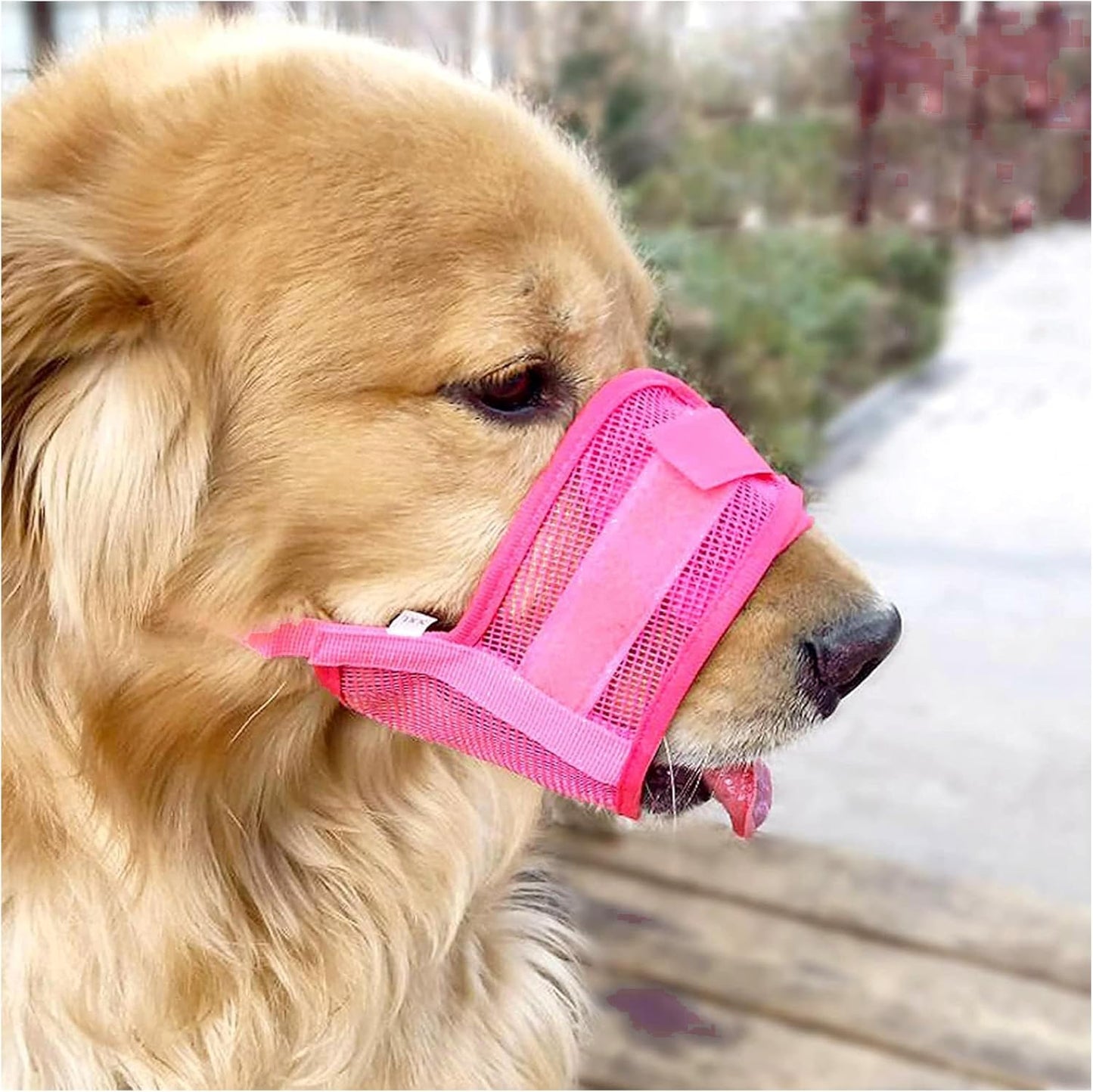 Dog Muzzle,Soft Mesh Dog Muzzles Dogs, Breathable Adjustable Loop Pets Muzzle to Prevent Biting Barking and Chewing, Ideal for Training, Grooming & Daily Use (Pink, 3#L)