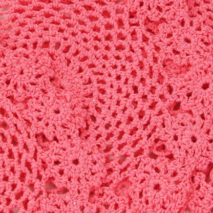 kilofly Crochet Cotton Lace Table Placemats Doilies Pack, 4pc, Pink, 7 inch