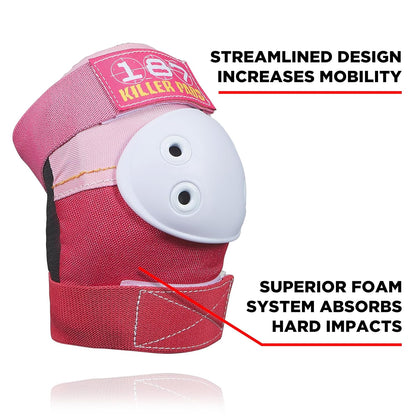 187 Killer Pads Six Pack Pad Set, Protective Gear for Elbows, Knees, and Wrists - Ideal for Skateboarding, Roller Skating, and Inline Skating