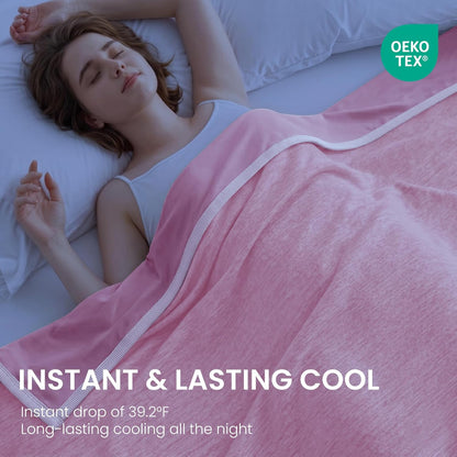 Topcee Cooling Blanket for Night Sweats Absorbs Heat to Keep Adults, Children Cool on Warm Nights, Q-Max 0.5 Cooling Blankets for Hot Sleepers, Ultra-Cool Lightweight Sofa Throw Blanket (50"x70")