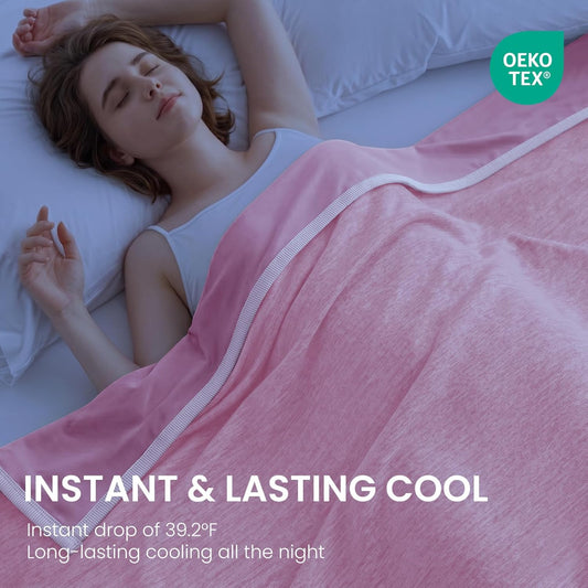 Topcee Cooling Blanket for Night Sweats Absorbs Heat to Keep Adults, Children Cool on Warm Nights, Q-Max 0.5 Cooling Blankets for Hot Sleepers, Ultra-Cool Lightweight Sofa Throw Blanket (50"x70")