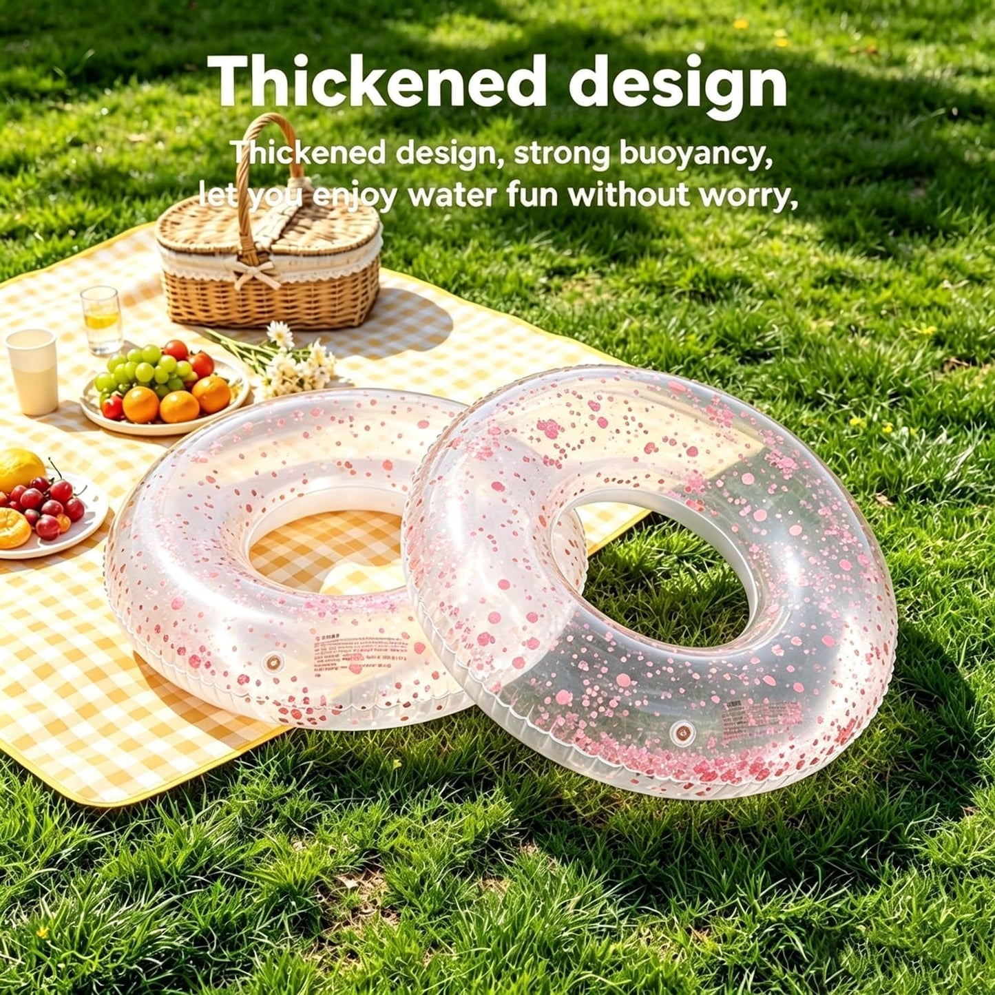 4PCS Tropical Floats for Adults Rings Party Theme Pool Float Large Swim Ring for Adults,35 Inch Teens Adult Inner Tubes Summer Beach Bachelorette Garland Kit Inflatable Tubes Floaties