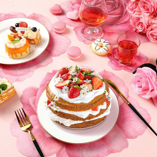Geosar 200 Pcs Pink Floral Paper Placemats and Coasters Spring Summer Flower Chargers Table Mat Disposable Rose Flower Placemat with Coasters for Tea Party Wedding Bridal Baby Shower Birthday 13''