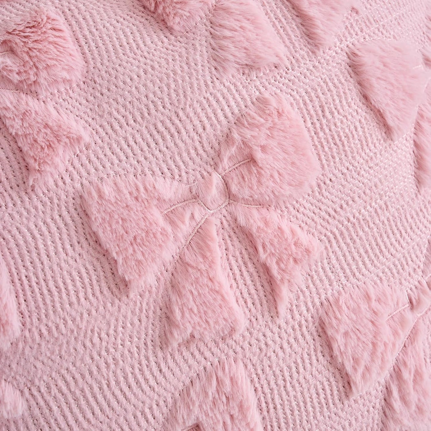 LIGICKY Set of 2 Pink Bow Throw Pillow Covers Decorative Soft Plush Cute Bowknot Couch Cushion Covers Coquette Room Decor Aesthetic Pillow Cases for Girl Bed Chair Sofa Living Room,18x18 Inch