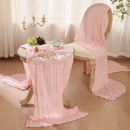 Dusty Pink Cheese Cloth Table Runner 120 Inch Boho Rustic Gauze 10 FT Cheesecloth Table Runners Decorations for 4th of July Christmas Birthday Baby Shower Wedding Holiday Home Party Decor