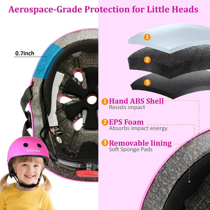 KAMUGO Kids Adjustable Helmet, Suitable for Toddler Kids Ages 2-14 Boys Girls, Multi-Sport Safety Cycling Skating Scooter Helmet