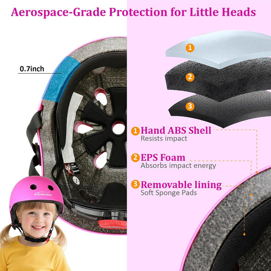 KAMUGO Kids Adjustable Helmet, Suitable for Toddler Kids Ages 2-14 Boys Girls, Multi-Sport Safety Cycling Skating Scooter Helmet
