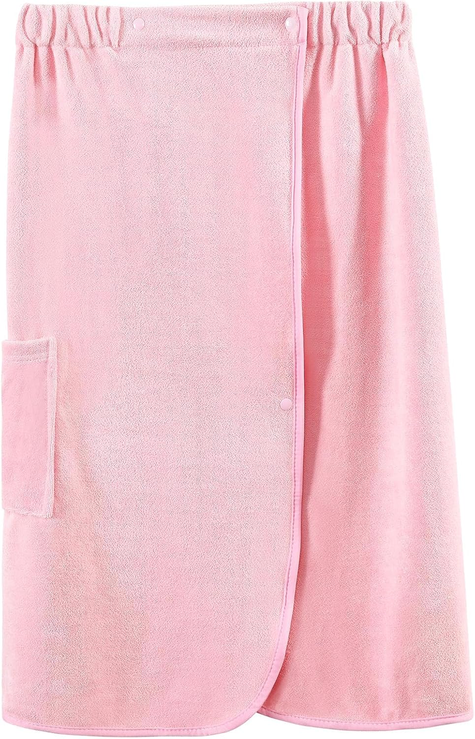 Accbitey Womens Towel Wrap Adjustable Snap Closure Shower Wrap Lightweight soft Spa Towel Bathrobe with Pocket