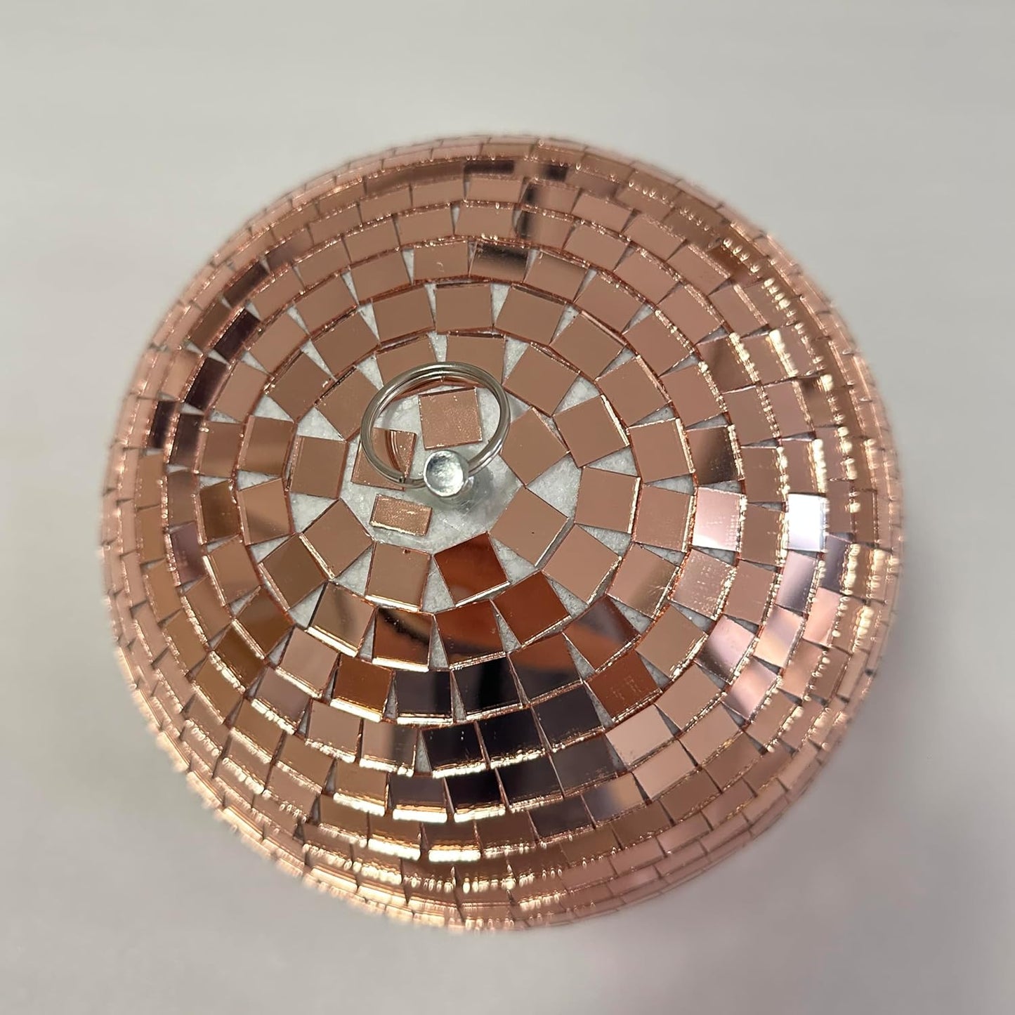 Mirror Disco Ball 8-Inch Reflective Hanging Party Disco Light for Dance Floor, Weddings, Holiday, Home Decor & DJ Events –Rose Gold Real Glass Mirror Ball with Hanging Ring