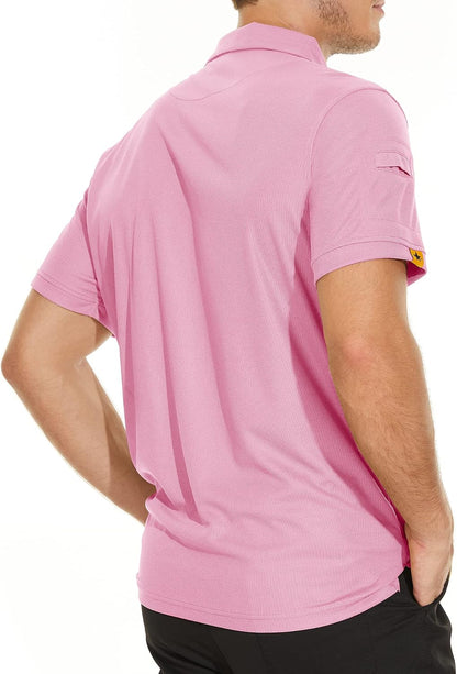 V VALANCH Mens Polo Shirts Short Sleeve Moisture Wicking Golf Polo Athletic Collared Shirt Tennis T-Shirt Tops