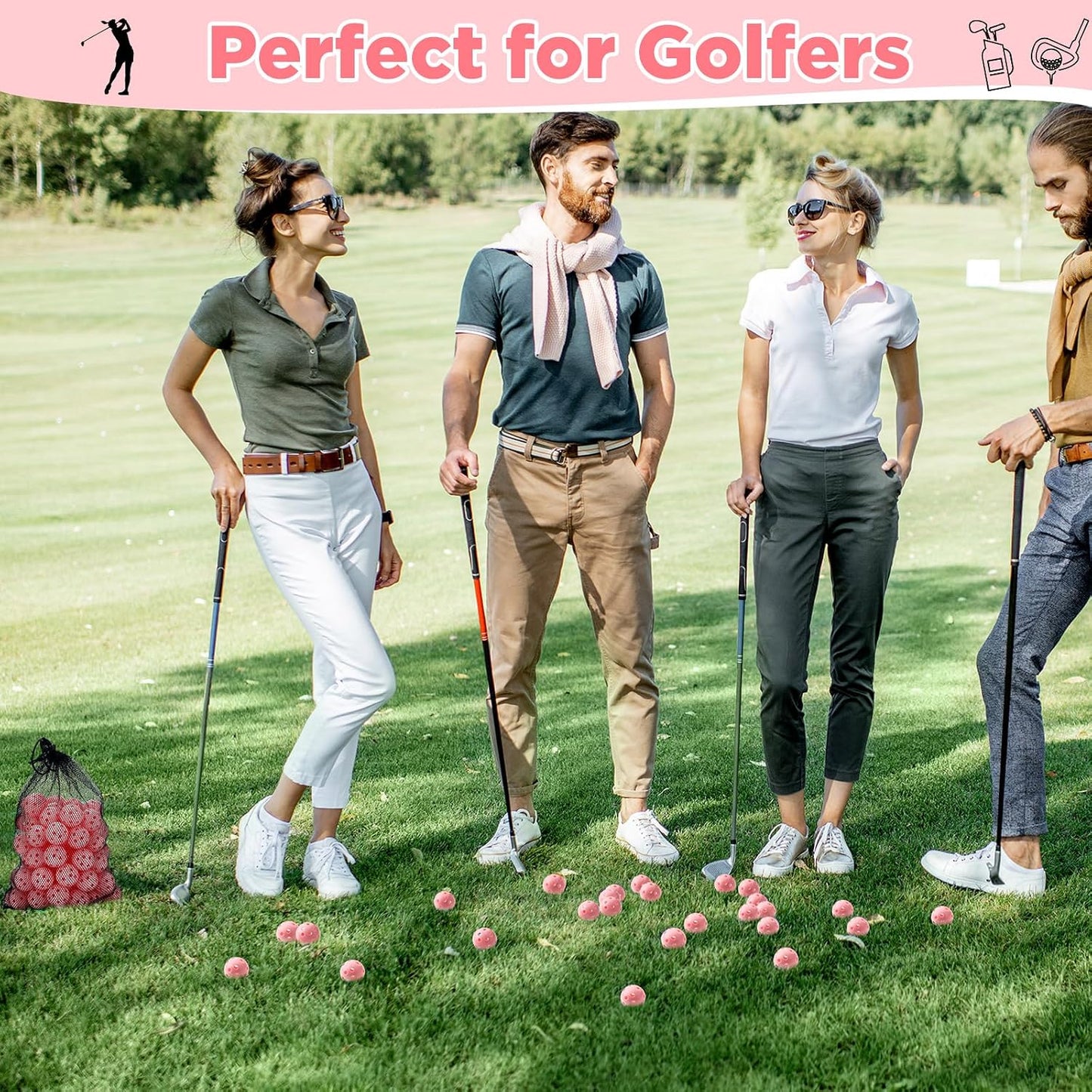 MiniInflat 80 Pack Practice Golf Balls Limited Flight 42 mm Golf Training Airflow Hollow Plastic Ball for Women Men Indoor Outdoor Driving Range Swing Practice Home