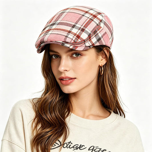 Men's Newsboy Cap, Ivy Style Gatsby Flat Cap, Adjustable Irish Cabbie Ivy Driving Hunting Cap.